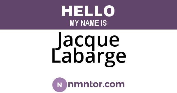 Jacque Labarge