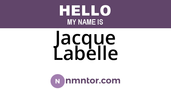 Jacque Labelle