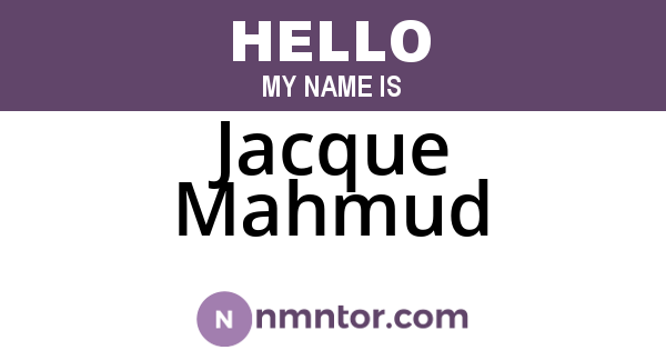 Jacque Mahmud