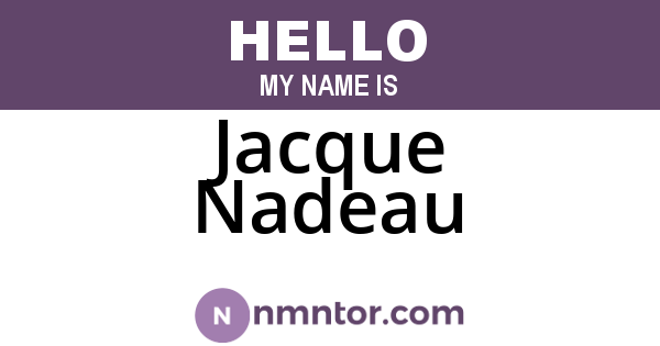 Jacque Nadeau