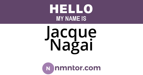 Jacque Nagai