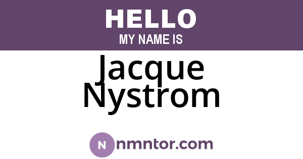 Jacque Nystrom