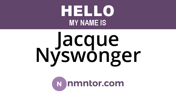 Jacque Nyswonger
