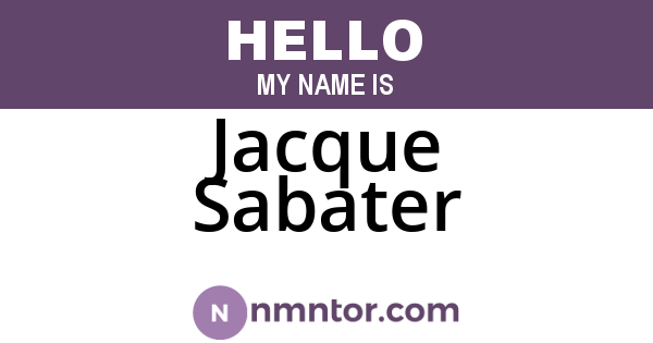 Jacque Sabater