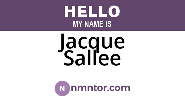 Jacque Sallee