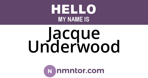 Jacque Underwood