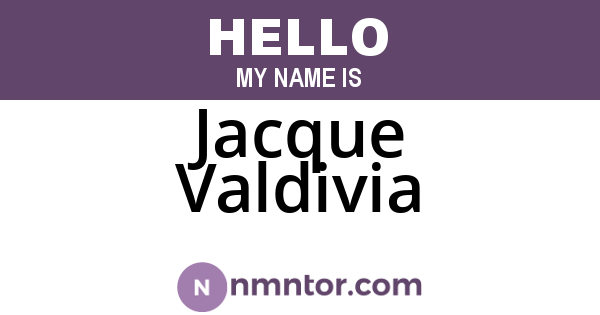 Jacque Valdivia