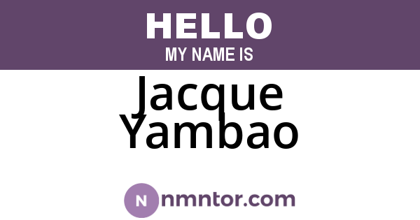 Jacque Yambao