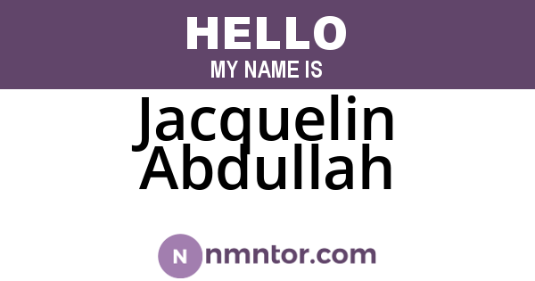 Jacquelin Abdullah