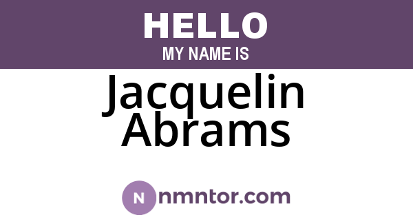 Jacquelin Abrams