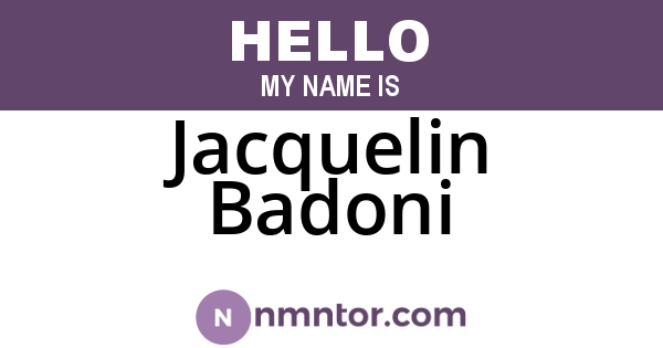 Jacquelin Badoni