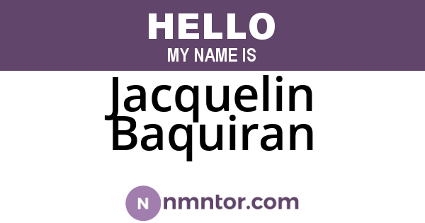 Jacquelin Baquiran