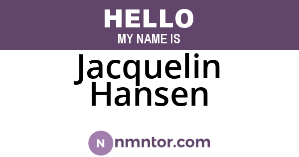 Jacquelin Hansen
