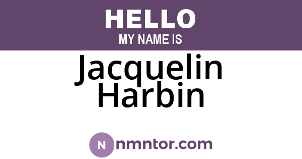 Jacquelin Harbin