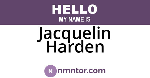 Jacquelin Harden