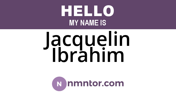 Jacquelin Ibrahim