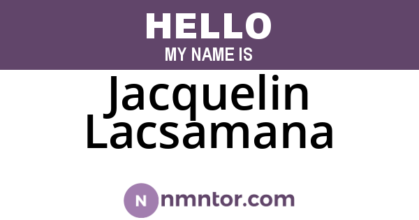 Jacquelin Lacsamana