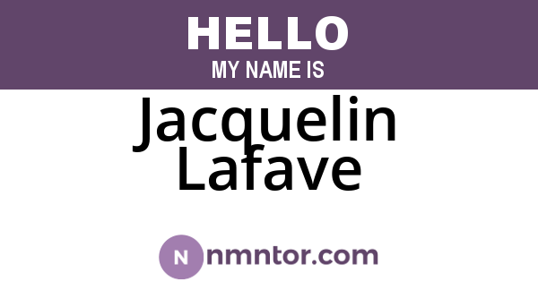 Jacquelin Lafave