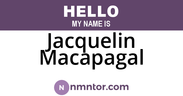 Jacquelin Macapagal