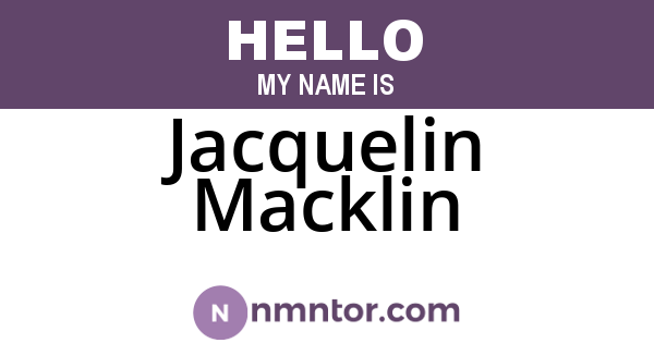 Jacquelin Macklin