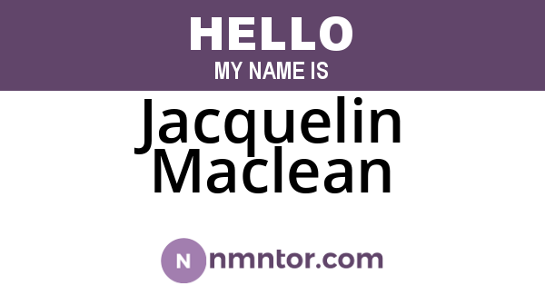 Jacquelin Maclean