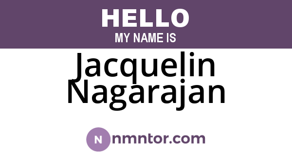 Jacquelin Nagarajan