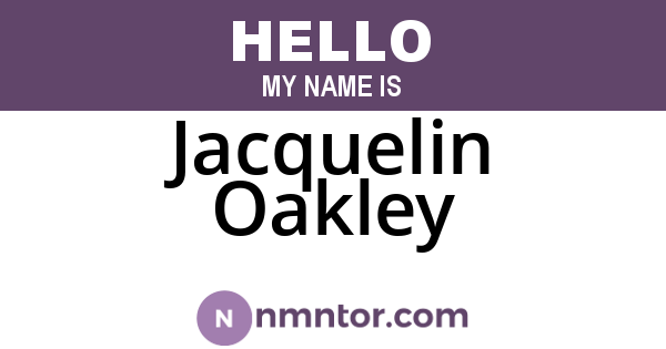 Jacquelin Oakley