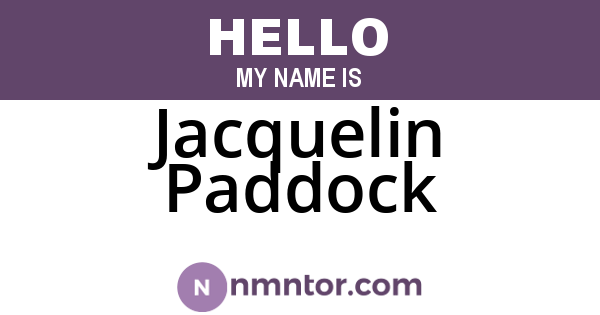 Jacquelin Paddock