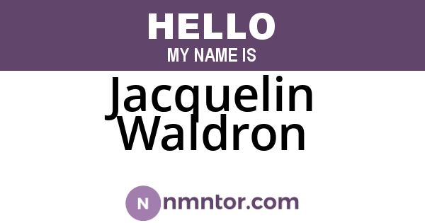 Jacquelin Waldron