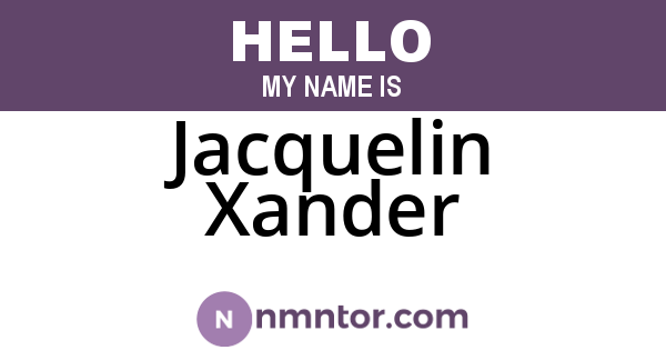 Jacquelin Xander