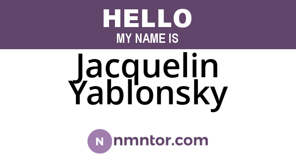 Jacquelin Yablonsky
