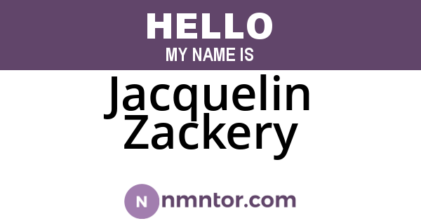 Jacquelin Zackery