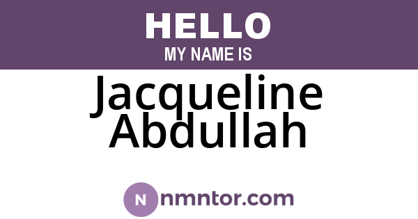 Jacqueline Abdullah