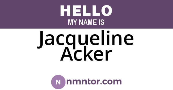 Jacqueline Acker