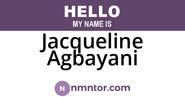 Jacqueline Agbayani