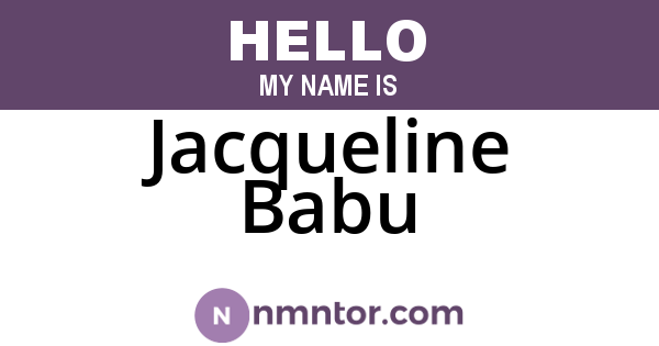 Jacqueline Babu