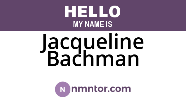 Jacqueline Bachman