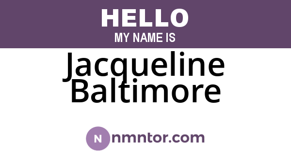Jacqueline Baltimore