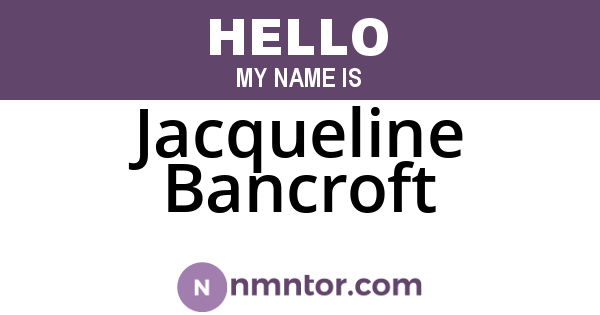 Jacqueline Bancroft