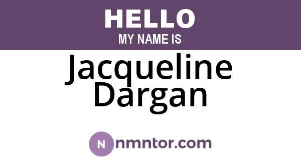 Jacqueline Dargan