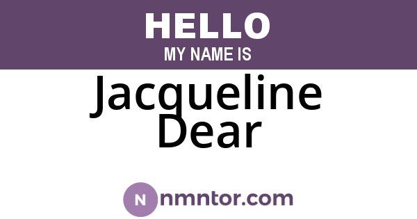 Jacqueline Dear
