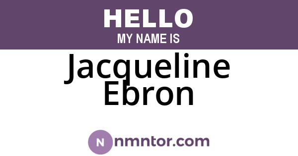 Jacqueline Ebron