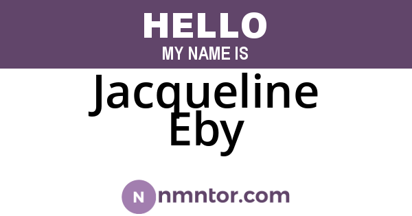 Jacqueline Eby
