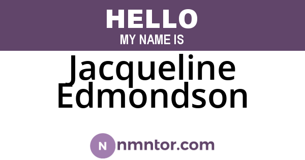 Jacqueline Edmondson