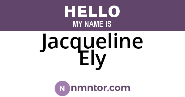 Jacqueline Ely