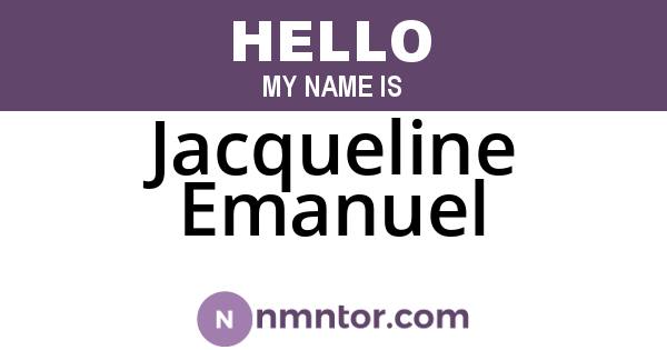 Jacqueline Emanuel