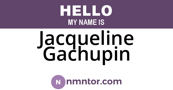 Jacqueline Gachupin