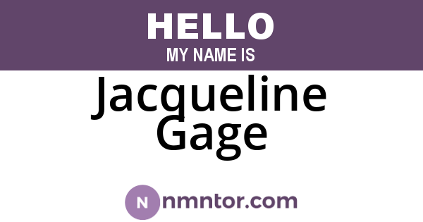 Jacqueline Gage
