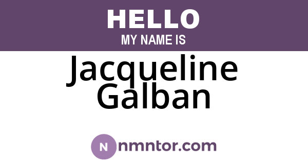 Jacqueline Galban