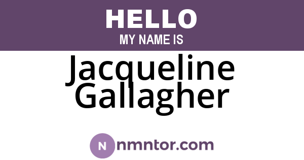 Jacqueline Gallagher